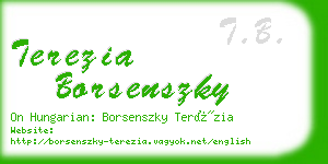 terezia borsenszky business card